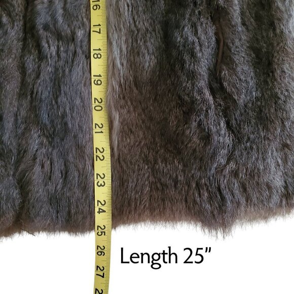 Andrew Marc Vintage New Zealand Opossum Fur Full Zip Leather Collar Vest Brown L - Picture 14 of 16